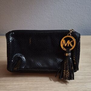Michael Kors Black Snake Print Cosmetic Bag